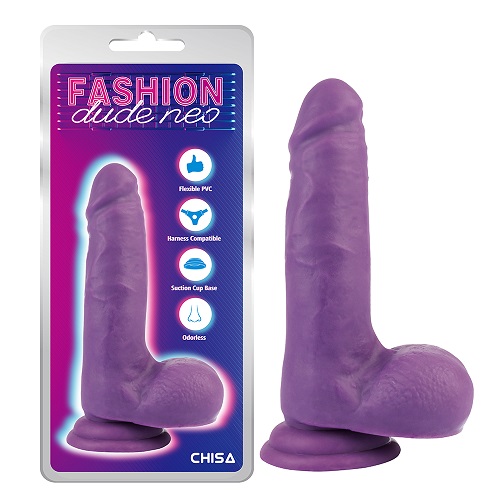 7'' Dual Density Cock Dildo Paars