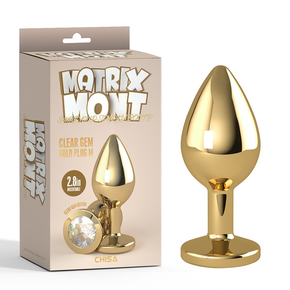 Heldere edelsteen gouden plug M