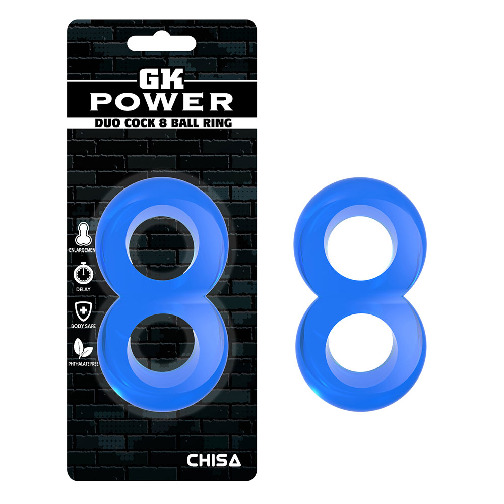 Duo Cock 8 Ball Ring-Blauw