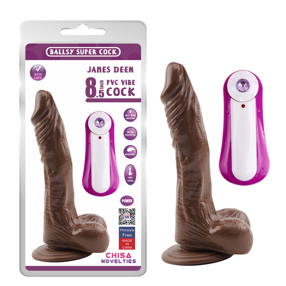 JAMES DEEN 8.5 Vibrerende Dildo-Bruin