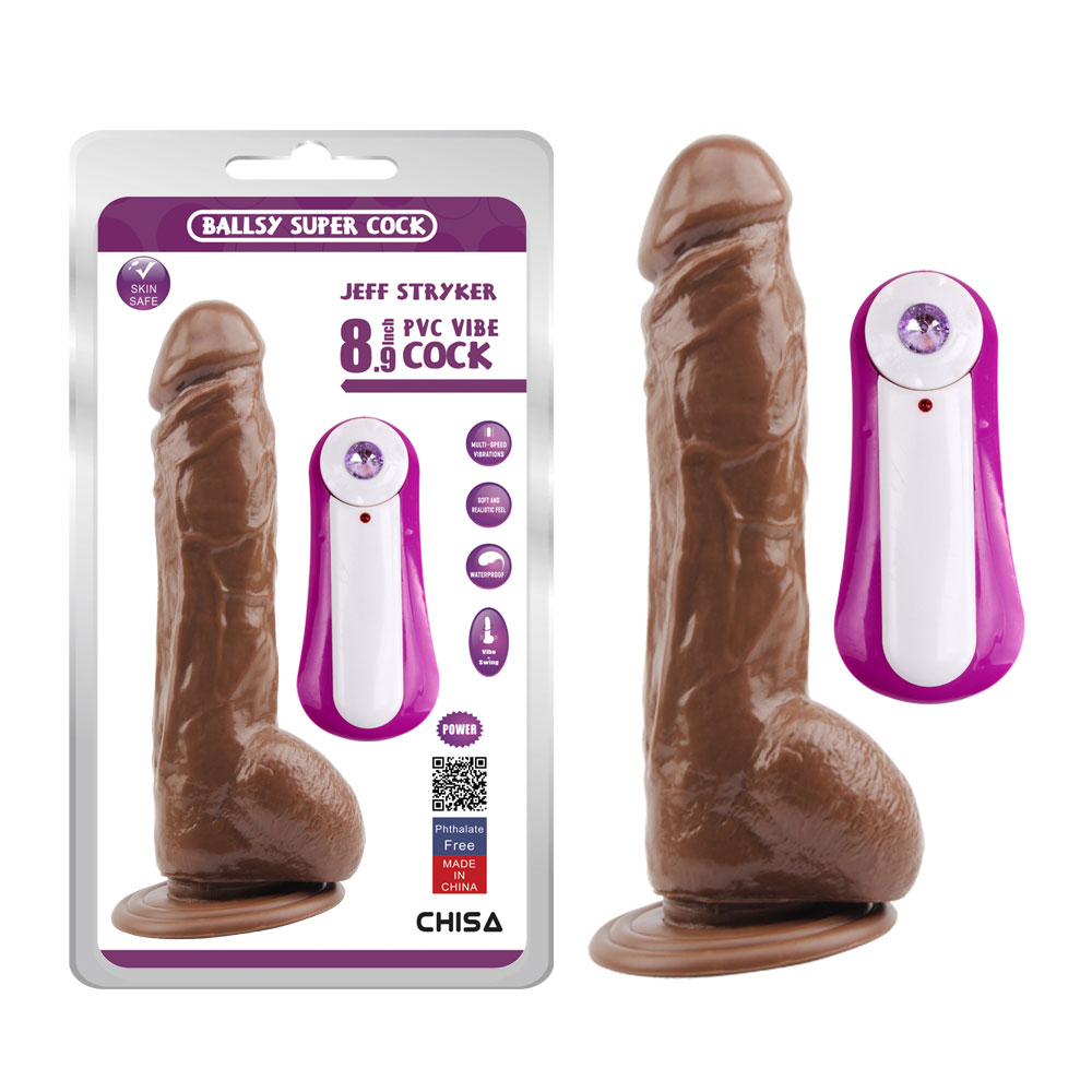 JEFF STRYKER 8.9 Vibrerende Dildo-Bruin