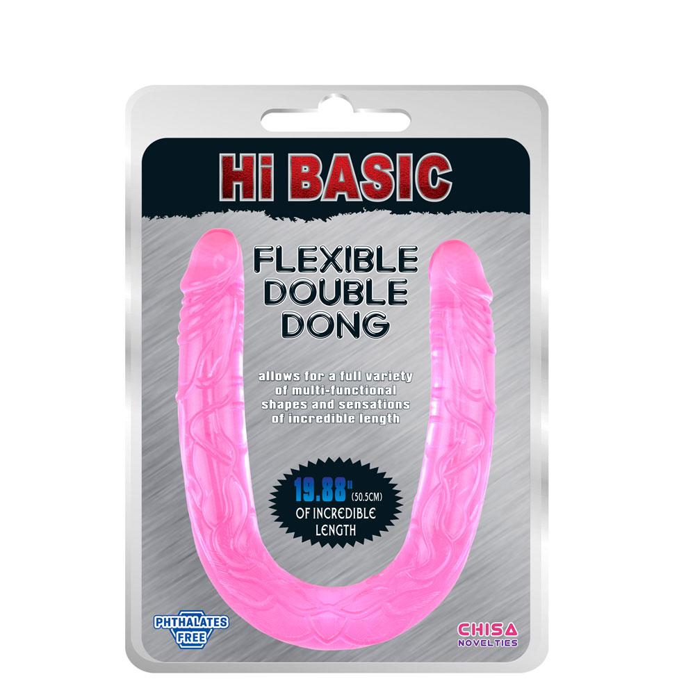 Jelly Flexible Double Dong-Roze