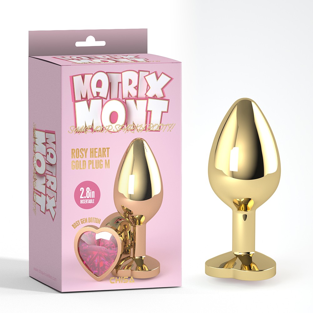 Roze Hart Edelsteen Plug M